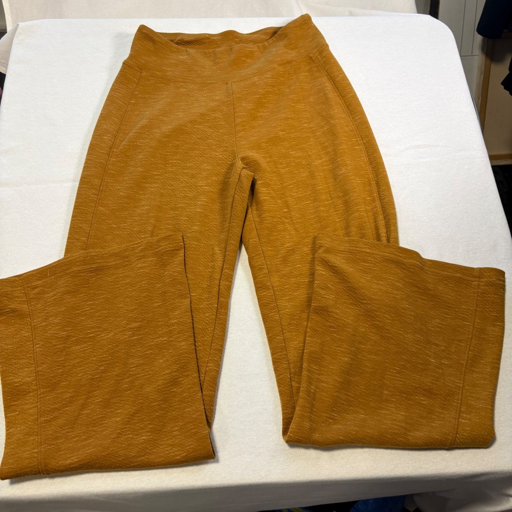 Prana Wide Leg Yoga Pants Mustard Yellow Ochre Size M, MSRP $89
